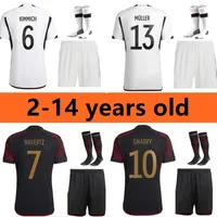 Kids Germanies Soccer Jersey 2022 2023 Wereldbeker Nationaal team Voetbaluniform 2-14 jaar Hummels Kroos Havertz Sane Reus Muller Kimmich