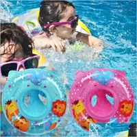 Party Favor PVC Dålig småbarn Kids Water Pool Float Seat Swim Training Tool Baby Swimming Ring Pump snabbt för utomhusdroppe DHVM9