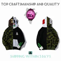 Hai Full Reißverschluss Mens Hoodies Tiger Jacke Top Handwerkskunst Designer Männer Frauen Harajuku Stylist Sweatshirt Mode Co-Branding Camouflage Double Hat Hoodys 3-6