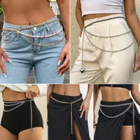 Cintos de cintura de metal de várias camadas para mulheres designers moda moda