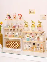 F￶rvaringsl￥dor 2 lager transparent parfymbox figurer leksaker visar stativ arrang￶r makeup kosmetiska smycken hyllan
