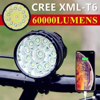 Lighting CREE XML-T6 DC Rechargeable 7-12LED Bicycle Headlights Outdoor Night Riding 8.4V Head Lamp Mountain Bike USB Output Front Lights