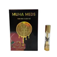 Muha Meds Carts Ceramic Coil Atomizer Vape Cartridges 0.8ml 1.0ml空のアトマイザー510スレッド厚いオイルカートリッジ包装蒸気装置300pcs