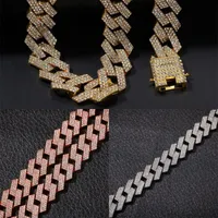 Naszyjniki łańcuchowe do męskiej srebrne złote łańcuchy grube naszyjnik bransoletka moda biżuteria Hip Hop 1547 D3