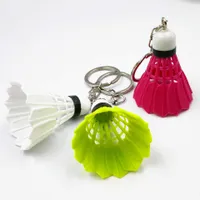 Anneaux clés 3D Creative mini chaîne de badminton Chaînes de navette mignonnes PVC Anneau de voiture colorée Sac pendentif Jewelry Club Gifts G221007