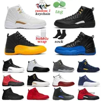 Men Basketball Shoes Jumpman University Gold Indigo Reverse Flu Game 12s Mens Trainer Sports Sneakers Size 7-13 Jordon Jordens