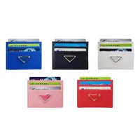 Fashion Triangle Coin Purses Wallets Card Holder With Box Luxurys Designer Cardholder Wallet Women's Mens Real Leather Brand Metal Logo grossisthållare Key Pouch