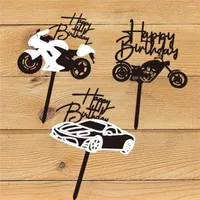 Decoração de festa de festas festivas Decoração de bolo de acrílico Cool de acrílico Happy Birthday Toppers Sports Sports Car