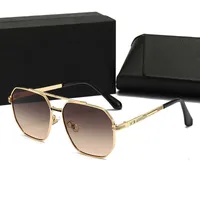 Güneş Gözlükleri Yeni Trend Erkek Gözlükleri Kadın Tasarımcı Moda Son Siyah Altıgen Metal Tam Çerçeve UV400 Gölge Kare Mavi Slos