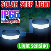 LED Outdoor Lamps Solar Garden Lights IP65 Waterproof Wall Lamp For Balcony Patio Stair Path Fence With Solar Panel Light