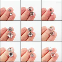 Beads Fashion Flower Crown Cone Star Square Connectors Tibetan Silver Plated End Bead Caps