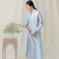 Sukienki swobodne 1PCS Ulepszona sukienka Hanfu haftowane odzież damskie styl chiński