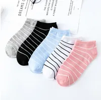 1Pair Frauen gestreifte Druckkn￶chel Socken / Kaufschutz