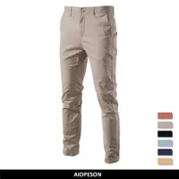 Pantaloni da uomo aiopeson casual katoen mannen broek effen kleur slim fit nieuwe lente herfst hoge kwaliteit klassieke zakelijke mannen g221007