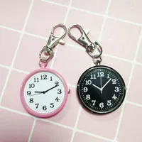 Pocket Watches Fashion Watch Small Round Dial Quartz Analog Keychain Clock JRDH889