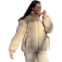Jaqueta de lã de inverno Mulheres falhas de tosquinho de cisalhamento de roupas de casacos de camurça feminina Casaco de peles
