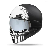 Motorradhelme ￤hnliche Scorpion Covert X Marauder Helm Schwarzer Vintage Open Face Dot zugelassener H￤lfte Retro