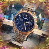 full functional quartz movement mens watches 43mm stainless steel classic atmosphere crystal mirror battery business moon wristwatch gifts