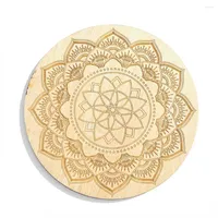 Smycken p￥sar 10 cm naturligt tr￤ mandala kristallkvarts br￤de lotus blomma buddhism sten stativ helande meditation yoga chakra orgone bas