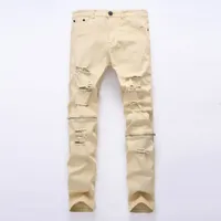 Erkekler Kot Evjsuse Hip Hop Erkekler Maskulina Günlük Denim Sıkıntılı Katı İnce Denim Pantolon Marka Skinny Jeans Ripped Homme Zipper 221008