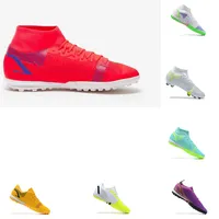 2022 Mens High Tops Soccer Shoes Superfly 8 Elite FG Cleats Mercurial Vapores 14 XIV Dragonfly MDS 회사 지상 남성 야외 호날두 CR7 축구 부츠 36-45