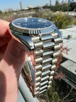 Zegarki Data dnia 40 mm Case średnica Prezydent 228239 Biała złota czarna tarcza Automatyczny ruch Sapphire Crystal męski zegarek BP