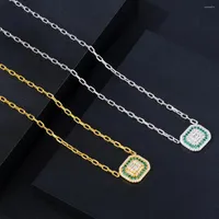 Pendanthalsband Godki Luxury Heart Shape Stapble Necklace Full Cubic Zircon Fashion Charm Women Party Jewelry Gift 2022