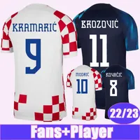 22 23 CRoATia Fans Mens Soccer Jerseys PERISIC MODRIC 2022 World Cup PASALIC BROZOVIC Player Version LOVREN BREKALO KOVACIC KRAMARIC Home Away Football Shirt
