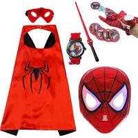 Spiderman Dress Up Costumes Kinder Cosplay Cape Cape Cosplay Mask Superhelden Party Supply -Accessoires für Halloween Weihnachten