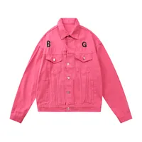 패션 남성 여자 재킷 품질 품질 블랙 핑크 데님 재킷 스키니 슬림 의류 m-xxl