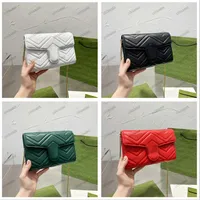 Marmont Matelasse Mini Counter Bag Women's Wallet على سلسلة WOC المصمم من الجلد المبطن محفظة مصممة