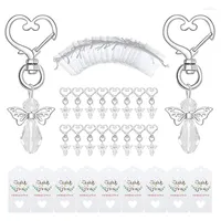 Keychains 40 Sets Kristall Schmetterling mit herzförmigen Schlüsselbund Hochzeit Favor-Set-Geschenktüten und danke Tags Tags