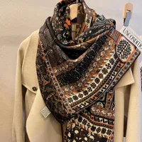 Schals Luxus echter Wolle Seidenschalel Platz 135x135 cm große Schals und Wraps für Frauen Handrollte warme Pashmina Designer -Stolen