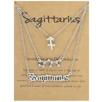 3pcs Constellation Sternschicht Halsketten für Frauen Mädchen Retro 14K Gold plattiert 12 Sternhalte Halskette Schmuck Geburtstag Geschenk