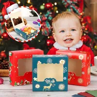 Envoltura de regalo 10pcs caja de paquetes de pastel envolvente de cartón de Navidad 4 taza de galletas nougat cajas de chocolate suministros del festival