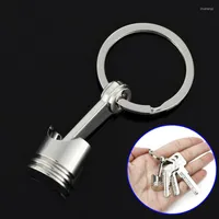 Anahtarlıklar Otomatik Araba Parçası Gümüş Metal Piston Anahtar Halka Zinciri Keyasyon Anahtarlık Keyfob Kolye