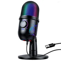Mikrofony Ivinxy USB Mikrofon komputerowy do strumieniowego podcastów RGB komputerowy kondensator laptop/komputer/telefon komórkowy