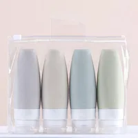 Storage Bottles 1/3/4PCS Lot Silicone Travel Bottle Set Conical Cosmetic Refillable Lotion Shower Gel Shampoo Empty Container