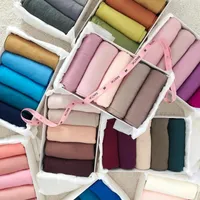 Шарфы Малайзия сплошной цвет модальный шарф простальный хлопковой бандана шифон мгновенный хиджаб