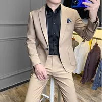 남자 양복 블레이저스 재킷 스패츠 브랜드 의류 고급 순수 면화 사업 Blazersmale Slim Fit Casual Suit of Two Piece S3XL 221008