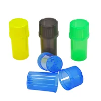 Plastikowe butelki zioła młynek do palenia kruszarki tytoniowej obudowa 42 mm średnica 3 części szlifowe przyprawy kolorowe szlifowanie rąk ręka Muller pudełko do przechowywania narzędzia