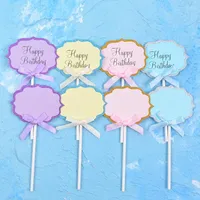 Feestelijke benodigdheden 25 st Cartoon Cloud Happy Birthday Party Cupcake Toppers Picks Wedding Blank Handgeschreven cake decor
