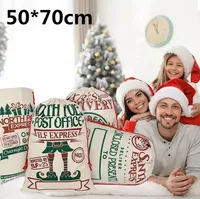 Nieuwe kerst Santa Sacks Decoraties Unicorn Canvas Gift Bag met trekkoord Xmas Tree Decoration Candy Storage Packing For Kids