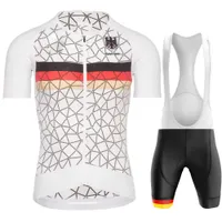 サイクリングジャージーセットドイツサイクリングジャージ2022ドイツ国立セットメンズ衣料品バイクシャツスーツ自転車ビブショーツMTBマイロロパ