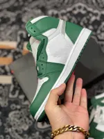 jumpman Authentic Men Basketball Shoes 1 High OG Gorge Green Sneakers Metallic Silver White Athletic 1S Lost & Found Starfish Heritages Retro Sports Shoes With Box