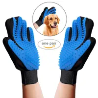 Pet Grooming Dog Cat Massage Bath Gloves Clean Clean Mesh TPR Gloves Brush 4 Colors with Retail Box