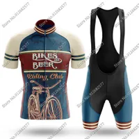 Cycling Jersey Sets retro bierrijclub Vintage 2022 Cycling Jersey Set Summer Road Bike Clothing Shirts Bicycle Bib Shorts MTB Wear Ropa Maillot