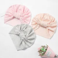 Baby Hats Girls Knot Indian Caps Solid Hollow Beanies Newborn Cap Kids Headwear Photography Props 0-4Y Children Hair Accessories
