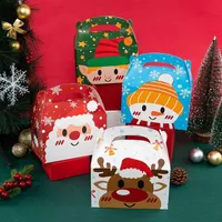 Caixas de muffin de bolo de natal caixas de papel dobrável Papolas Santa Claus Xmas Ano Novo Pacotes Bag Party Favory Supplies BBB16130