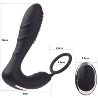 Bries Himall Silicone maschio prostatico massaggiatore anale vibratore 10 velocit￠ sesso giocattoli per adulti per uomo tappo di testa con telecomando wireless con anello